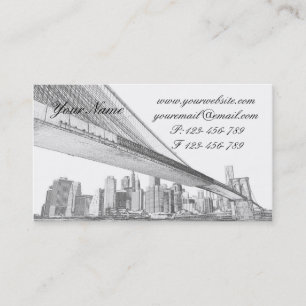 Carte De Visite Pont de Brooklyn et horizon de Manhattan