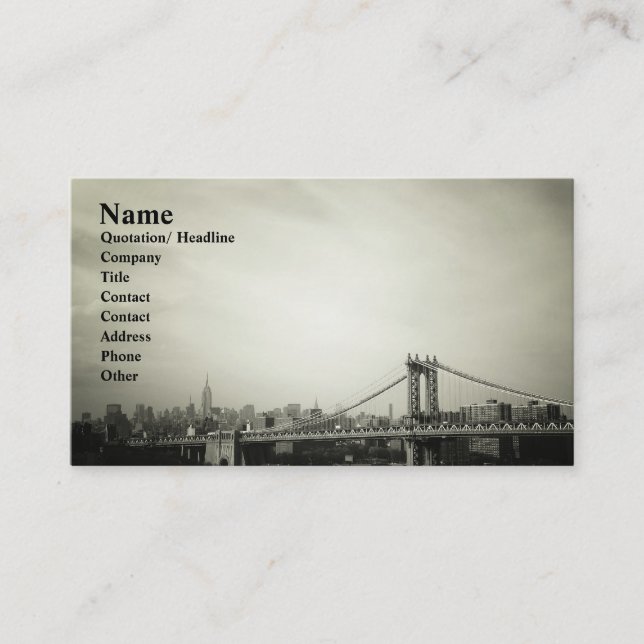 Carte De Visite Pont élégant de Manhattan architectural (Devant)