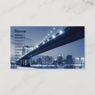 Carte De Visite Pont et horizon de Manhattan la nuit, NYC