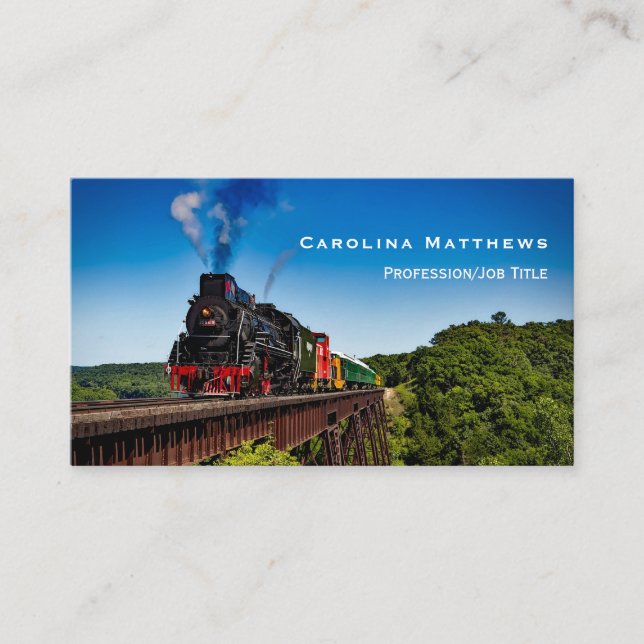 Carte De Visite Pont Locomotive à vapeur du train (Devant)
