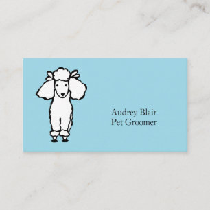 Carte De Visite Poodé blanc Groomer chien animal de compagnie Turq