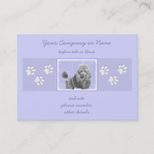 Carte De Visite Poodé Jouet miniature Argent gris bleu Chien Art