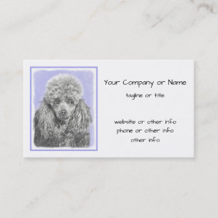 Carte De Visite Poodé Jouet miniature Argent gris bleu Chien Art