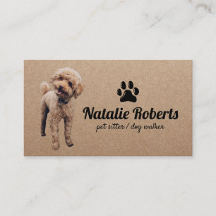 Carte De Visite Poodle de chien de poète marcheur mignon Poodé Rus