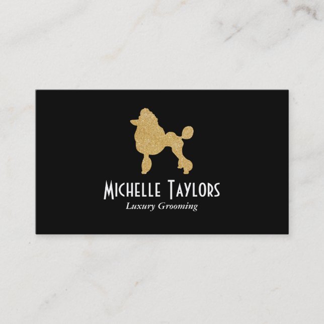 Carte De Visite Poodle d'or | Luxe (Devant)