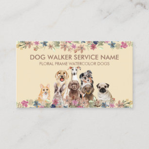 Carte De Visite Poodle gris Carlin australien Corgi Chiens Brown