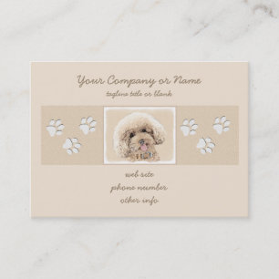 Carte De Visite Poodle (Jouet, Miniature) Peinture originale de Ch