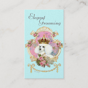 Carte De Visite Poodle princesse en rose