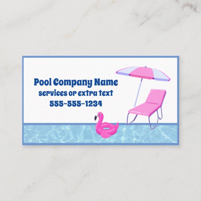 Carte De Visite Pool Company Eau et Floatie (Devant)