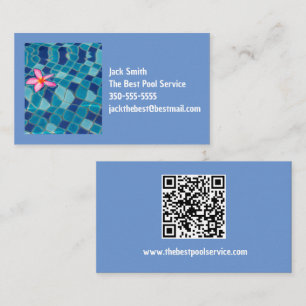 Carte De Visite Pool party blues rose fleur flottante couleur pop