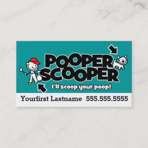 Carte De Visite Pooper Scooper.Retrait des déchets de l'animal.Tex