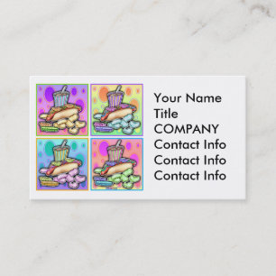 Carte de visite - Pop Art Hot Dog avec chips et D