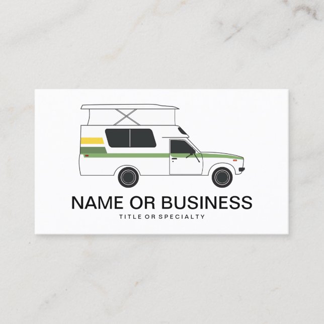 Carte De Visite pop up chinook camper rétro greens (Devant)