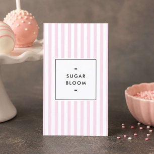 Carte De Visite Pops de gâteau rayés rose rétro