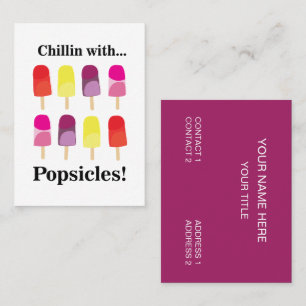 Carte De Visite Popsicle Colorée Nourriture d'été