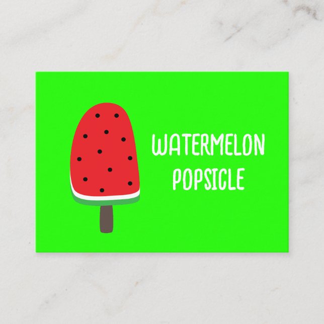 Carte De Visite Popsicle de pastèque (Devant)
