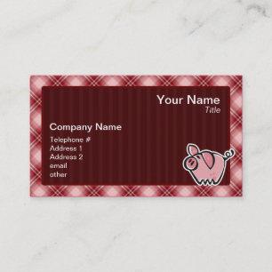 Carte De Visite Porc rouge de plaid