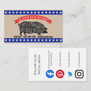 Carte De Visite porcin rôti de porc fourrage fourrage camionnette 