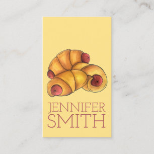 Carte De Visite Porcs dans une couverture Croissant Rouleau Hot Ch