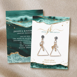 Carte De Visite Porte-bijoux en or Turquoise Parties scintillant