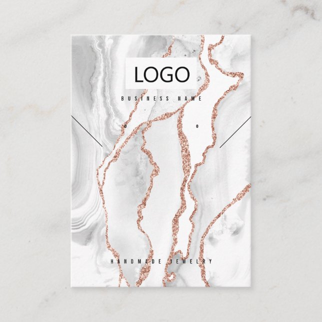 Carte De Visite Porte blanche Boucles d'oreilles bijoux Collier (Devant)