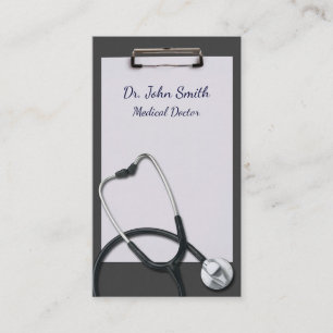 Carte De Visite Porte - bloc gris avec stéthoscope Médicale