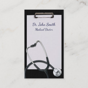 Carte De Visite Porte - bloc noir avec stéthoscope Médicale