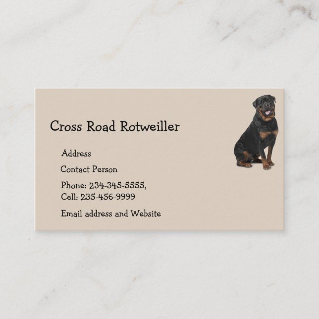Carte De Visite Porte-chien Roweiller personnalisé Animaux Logo Vo (Devant)