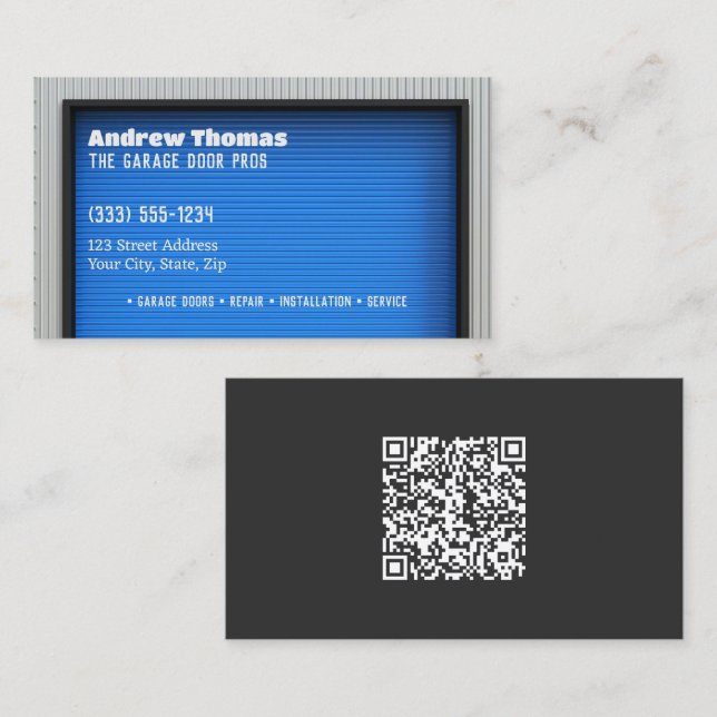 Carte De Visite Porte de garage QR (Devant / Derrière)