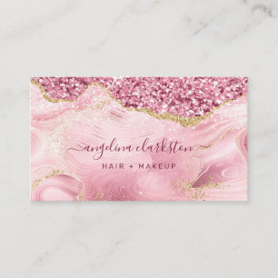 Carte De Visite Porte en marbre rose Parties scintillant féminine 