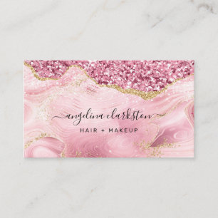 Carte De Visite Porte en marbre rose Parties scintillant féminine