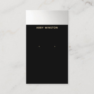 Carte De Visite Porte-oreille minimaliste en argent noir