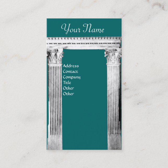 Carte De Visite PORTE RENAISSANCE Architecture Classique Bleu Vert (Devant)