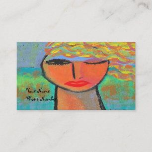 Carte De Visite Portrait Abstrait blond d'une femme