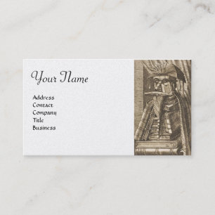 Carte De Visite PORTRAIT DE BIBLIOTHÈQUE AVEC LIVRES Noir Blanc