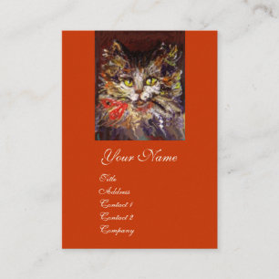 CARTE DE VISITE PORTRAIT EN CHAT DE CUISINE BROWN BLANCHE AVEC RIB
