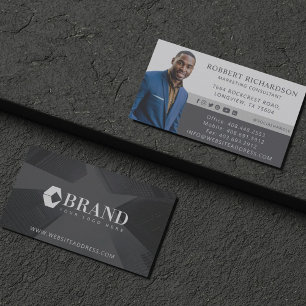 Carte De Visite Portrait & Logo photo professionnel moderne