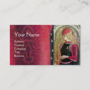 Carte De Visite PORTRAIT SAINT GEORGE, Rouge, Noir, Jaune or