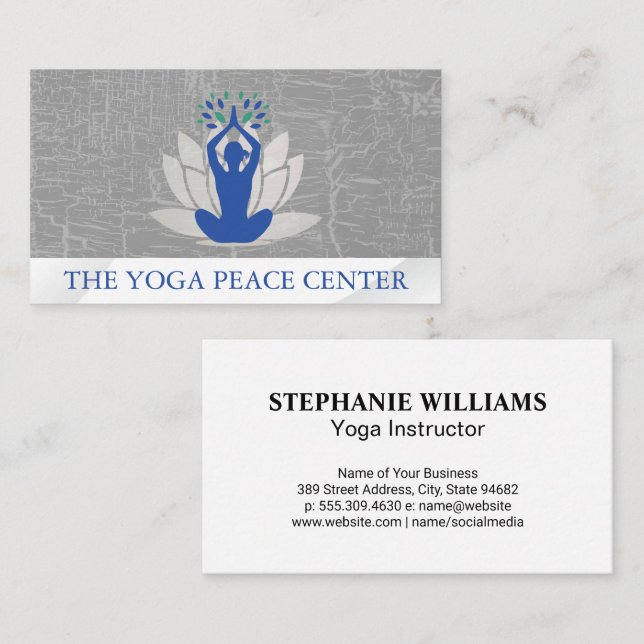 Carte De Visite Pose de Yoga assise | Lotus (Devant / Derrière)