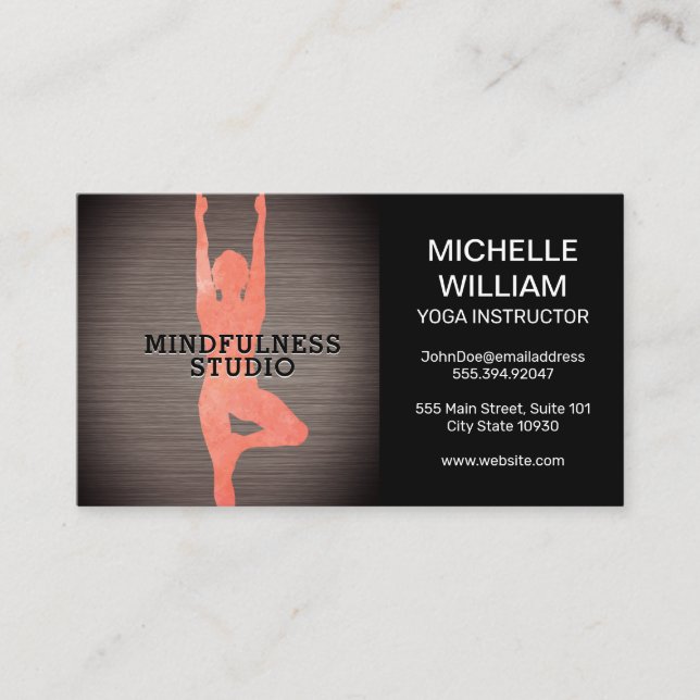 Carte De Visite Pose de yoga | Instructeur (Devant)