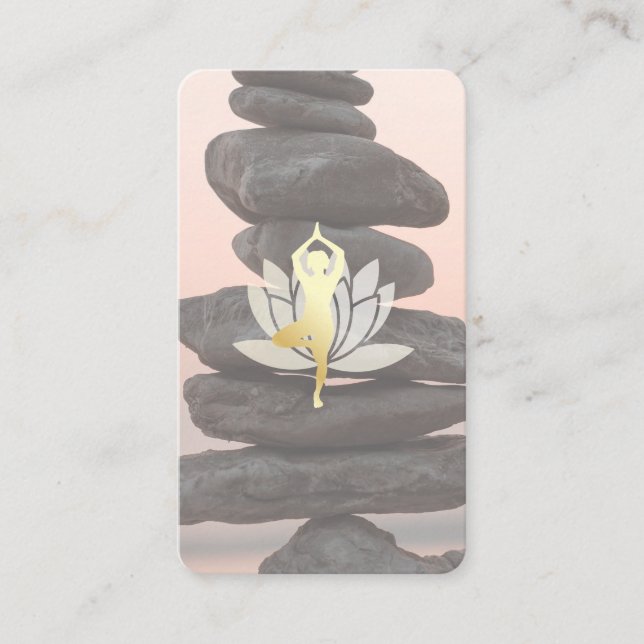 Carte De Visite Pose de yoga | Lotus | Pierres empilées (Devant)