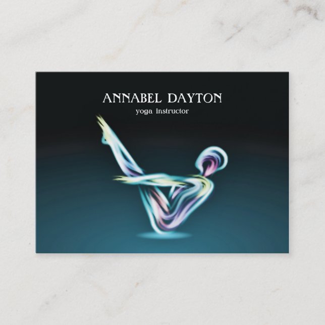 Carte De Visite Pose de Yoga moderne coloré (Devant)