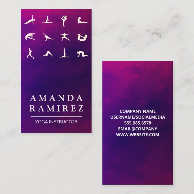 Carte De Visite Poses de yoga (Devant / Derrière)