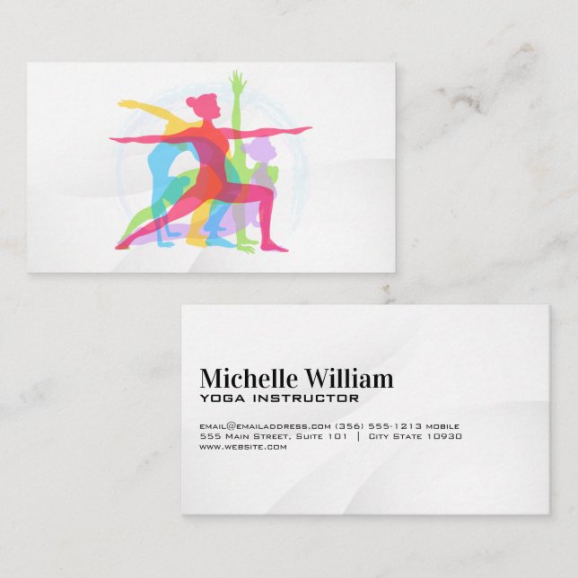 Carte De Visite Poses de yoga en couches (Devant / Derrière)