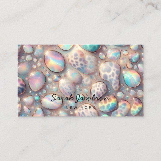Carte De Visite Posh Luxury Opal Iridescent Style (Devant)