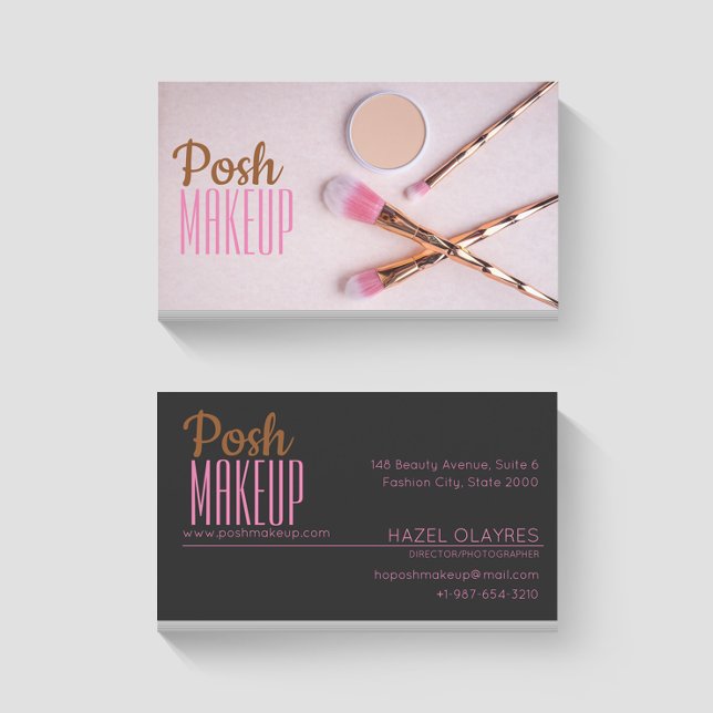 Carte de visite Posh Make Up Gold/Rose Brosses (Créateur téléchargé)