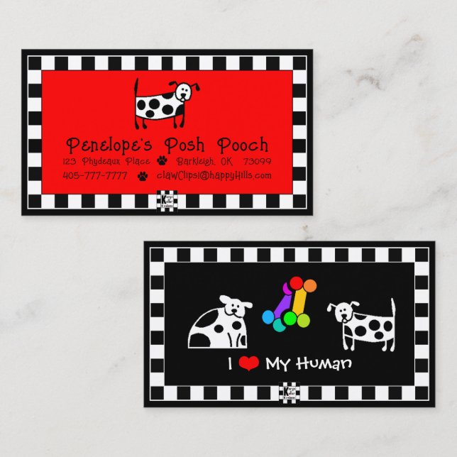 Carte de visite Posh Pooch (Devant / Derrière)