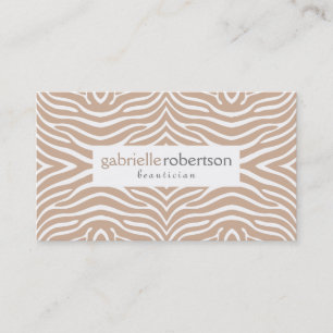 Carte De Visite Poster de animal moderne Tan & White Zebra