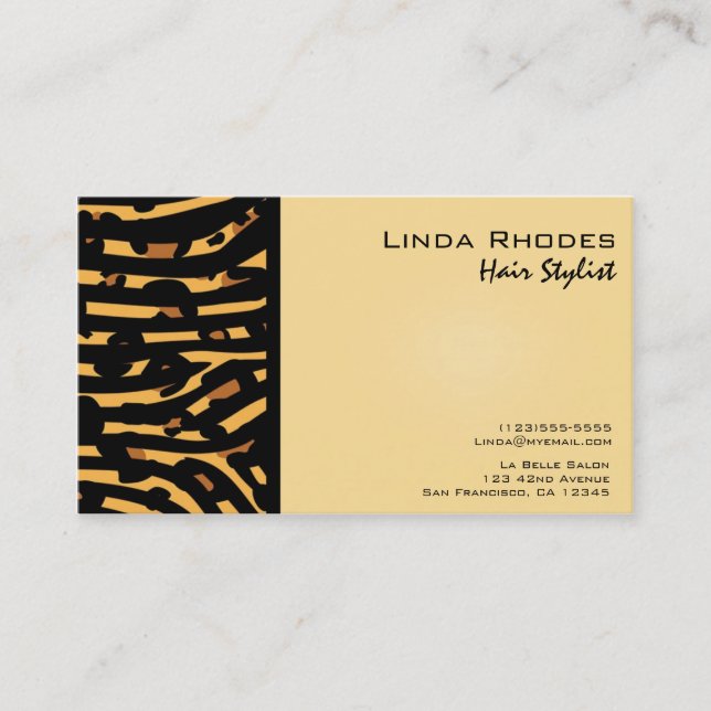 Carte De Visite Poster de animal Wild Exotic Zebra & Cheetah Leopa (Devant)