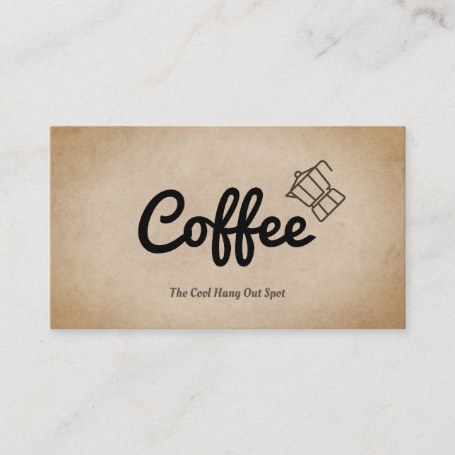 Carte De Visite Pot de café avec script café (Devant)